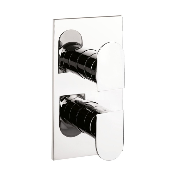 Product Cut out image of the Crosswater Planet 1 Outlet 2 Handle Thermostatic Shower Valve